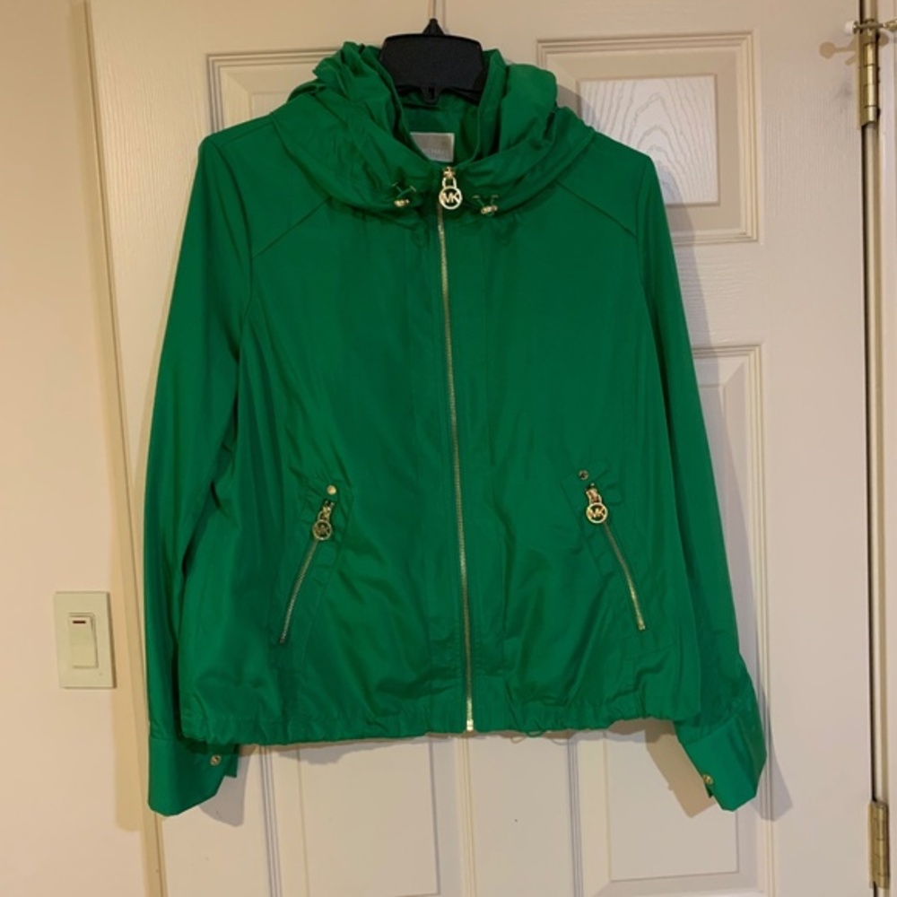 Michael Kors Green Hooded Jacket sz M